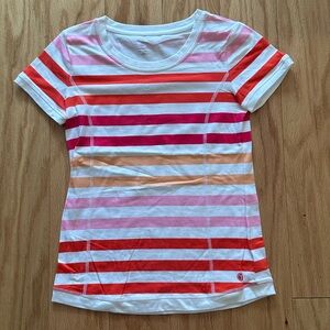 Talbots Pink and White Striped Tee